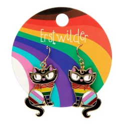 Elissa The Rainbow Cat Enamel Drop Earrings