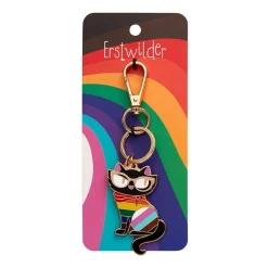 Elissa The Rainbow Cat Enamel Key Ring