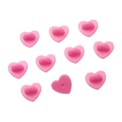 Enamel Pin Rubber Heart Locking Clasp 10-Pack - Pink