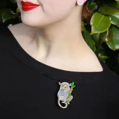 Eyes Wide Open Tarsier Brooch