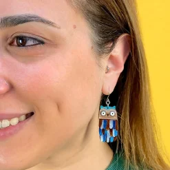 Feather Dress Drop Earrings