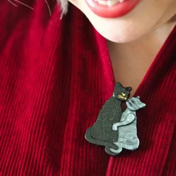Feline Embrace Brooch