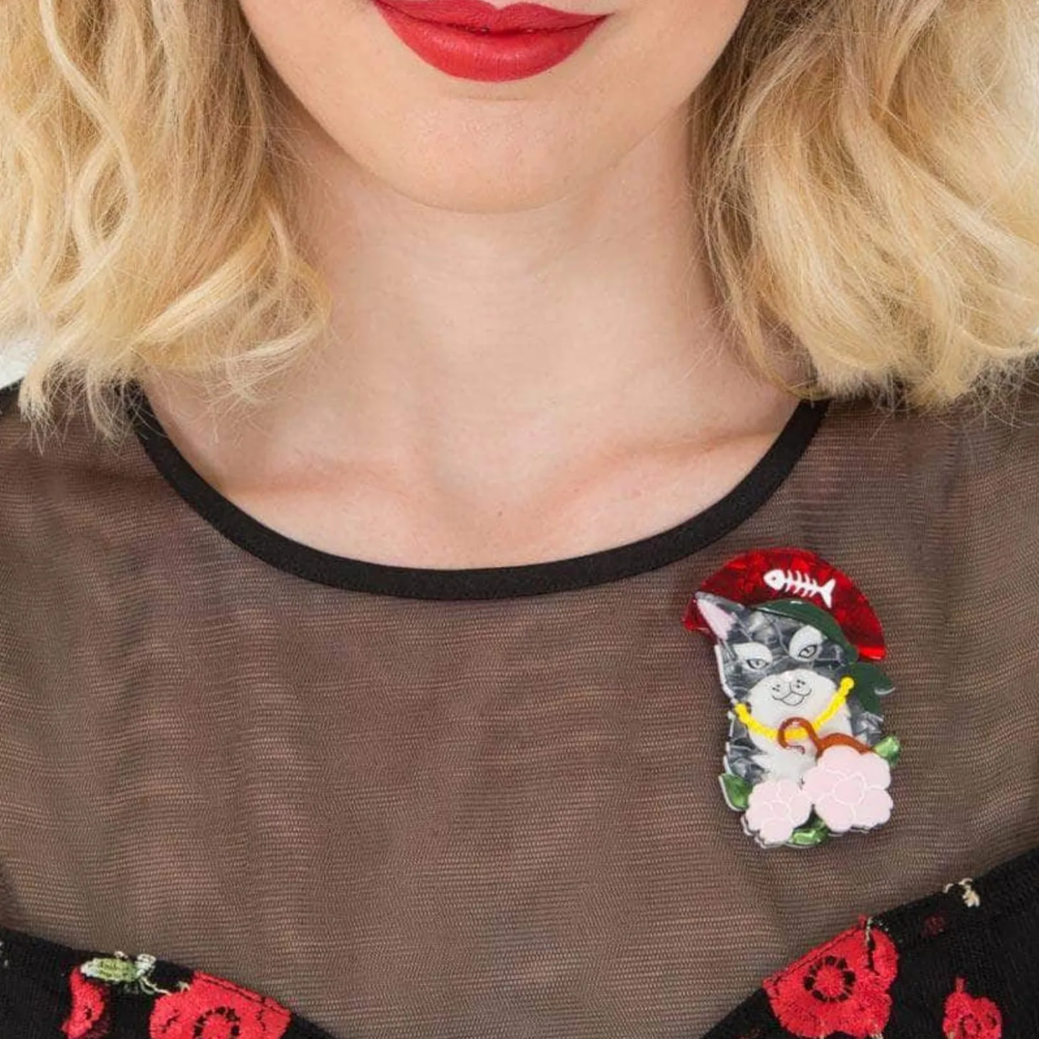 Feline First Mate Cat Brooch