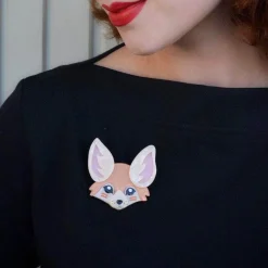 Finnicky Fennec Fox Brooch