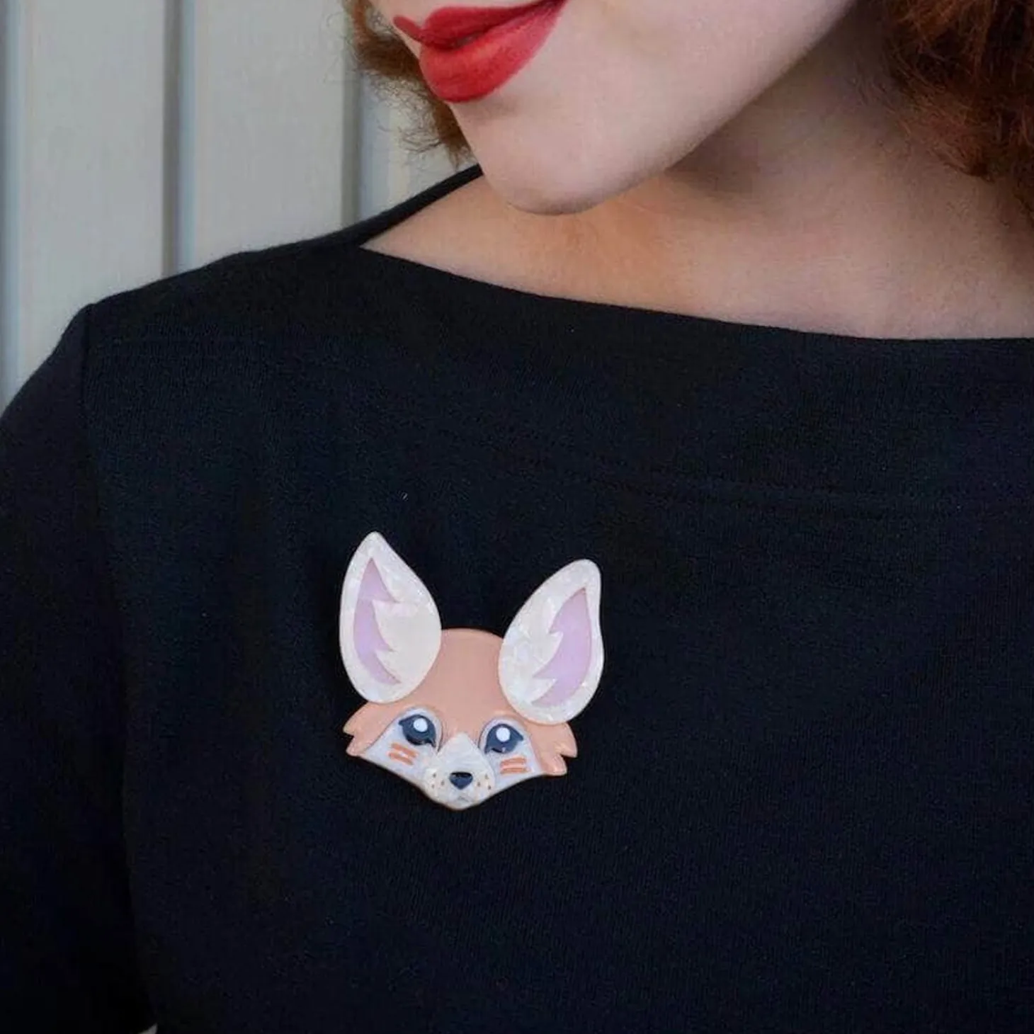 Finnicky Fennec Fox Brooch