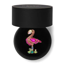 Flamboyant Flamingo Funk Stone Set Crystal Brooch