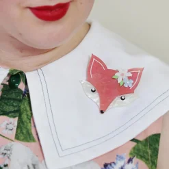 Flora Fox Face Brooch