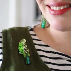 Flossie The Budgie Brooch