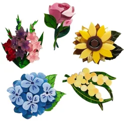 Flower Minis Brooch Set - 5 Pack