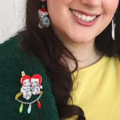 Gumnut Christmas Cuddles Brooch