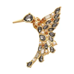 Halcyon Hummingbird Stone Set Crystal Brooch