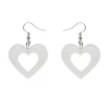 Heart Bubble Resin Drop Earrings - White