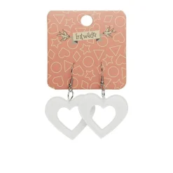 Heart Bubble Resin Drop Earrings - White