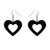 Heart Solid Resin Drop Earrings - Black