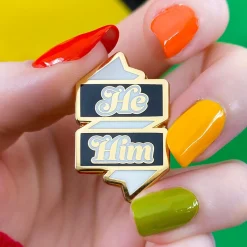 He/Him Pronoun Enamel Pin