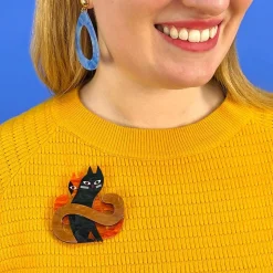 Hide And Seek Cats Brooch