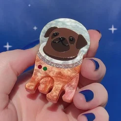 Interplanetary Pug Brooch