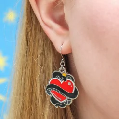 King Of Cobras Enamel Drop Earrings