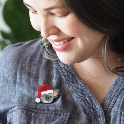 Koala Claus Brooch