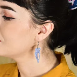 Kookaburra Ripple Resin Drop Earrings - Blue