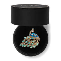 Le Peacock Royal Stone Set Crystal Brooch