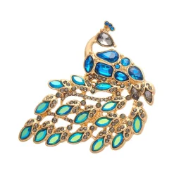 Le Peacock Royal Stone Set Crystal Brooch