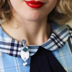 Lena The Blue Eyed Birman Cat Brooch