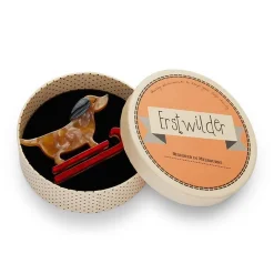 Little Red The Puppy Sled Brooch