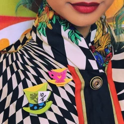 Mad Hatter'S Tea Party Double Brooch