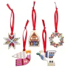 Modern Holiday Enamel Tree Ornament Pack - 5 Piece
