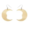 Moon Mirror Drop Earrings - Gold