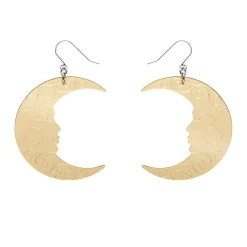 Moon Mirror Drop Earrings - Gold