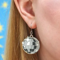 Mosaic Mirror Enamel Drop Earrings