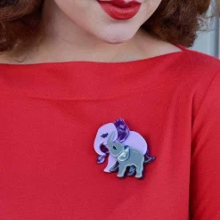 Mother Ella Elephants Brooch