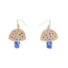 Mushroom Textured Resin Drop Earrings - Blue