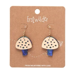 Mushroom Textured Resin Drop Earrings - Blue