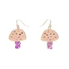 Mushroom Textured Resin Drop Earrings - Pink