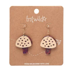 Mushroom Textured Resin Drop Earrings - Pink