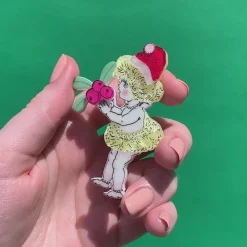 Native Berries Christmas Brooch