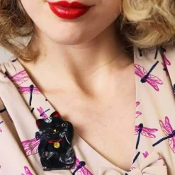 Neko The Beckoner Brooch