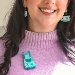 No Strings Attached Brooch - Teal