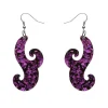 Nouveau Chunky Glitter Resin Drop Earrings - Purple
