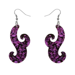 Nouveau Chunky Glitter Resin Drop Earrings - Purple