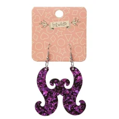Nouveau Chunky Glitter Resin Drop Earrings - Purple