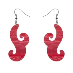 Nouveau Ripple Resin Drop Earrings - Pink
