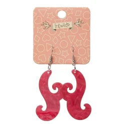Nouveau Ripple Resin Drop Earrings - Pink