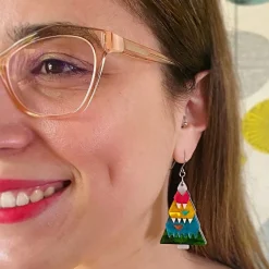 O Christmas Tree Drop Earrings