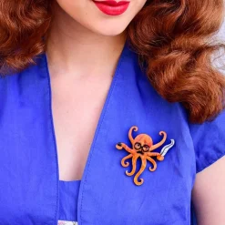Octavious The Octo-Scribe Brooch