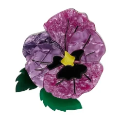 On Sleeping Eyelids Pansy Brooch
