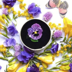 On Sleeping Eyelids Pansy Brooch